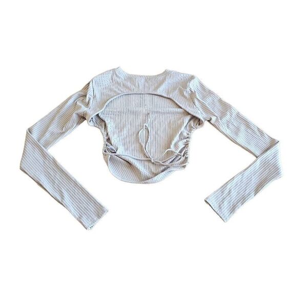 Beige botany juniors Sz S pale brown open back top - Picture 2 of 7